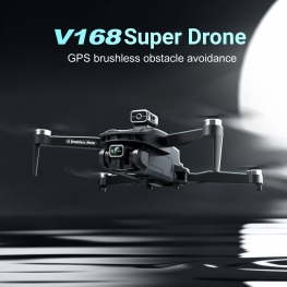 V168 Drone GPS One-Click Return 1080HP Aerial Photo Optical Flow Intelligent Obstacle Avoidance Remote Control Unmanned Aircraft Single Battery Flight 25 Minutes