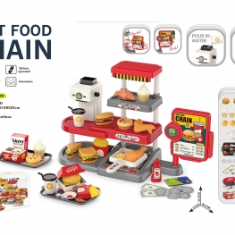 Little store manager's dream begins"  All-round children's supermarket & BBQ coffee shop toy set