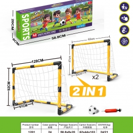 Factory Wholesale 2 in 1 Outdoor Training Assemble Plastic Folding Football Soccer Goals for Children