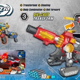  Sky Wing Model - 3 in 1 Die - Cast Transformable Blaster Toy with Shooting Function, 10 Darts Included Kids toys.