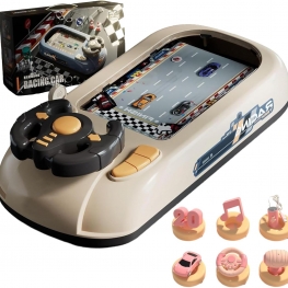  Racing Adventure Car Steering Wheel,Car Racing Adventure Toy with Steering Wheel,Racing Car Toy with Steering Wheel-200 Levels,Sound Effects,Adjustable Volume,2 Speed Adjustable
