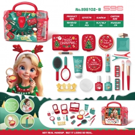 	2025 New Year & Christmas Gift: Plastic Girls' Pretend Beauty Set Simulating Makeup Kit