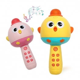Hot Sale  Parent-Child Music Toy Chicken Microphone Toy Can Connecting a Cell Phone to Play Music Kids Cartoon Singing Toy Microphone