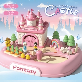 Magnetic Play House Girl Villa Dollhouse Magnetic Castle Doll Creative Birthday Toy for Children 3-6 Years Old