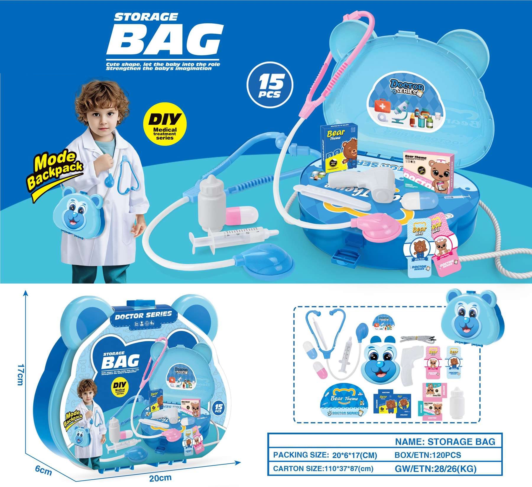  Blue Bear-Shaped Doctor